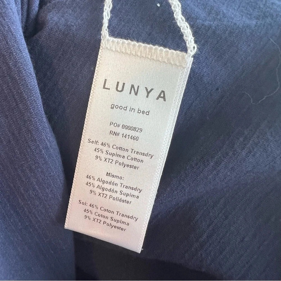 Lunya Cool Short Romper Navy Blue NWT Classic Coastal Lightweight Lounge Resort - Picture 5 of 6